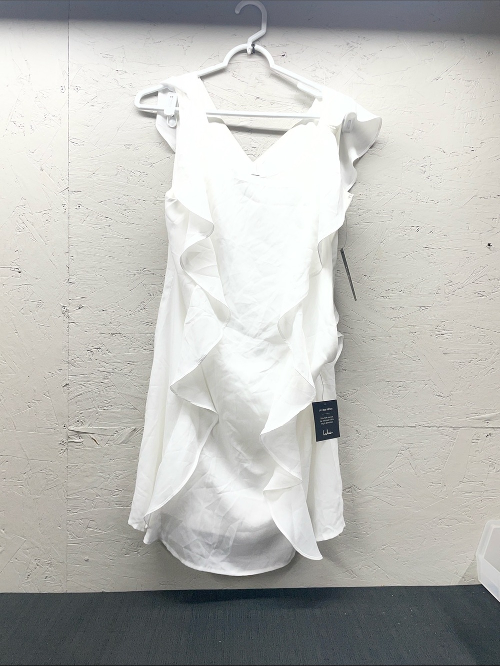 NWT Lulus Audree White Ruffled Sleeveless Dress
